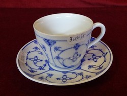 Musselmalet/helblonde German porcelain coffee cup + coaster. He has!