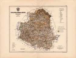 Szolnok - Doboka megye térkép 1889 (4), vármegye, atlasz, Kogutowicz, 43 x 56 cm, Szamosújvár, Deés