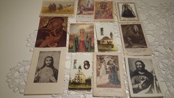 12 db Vallási imalap, emléklap, szentkép, imakönyvbe való 
