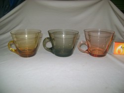 Régi üveg teás csésze - három darab