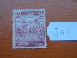100 KORONA 1920 -1924 ARATÓ - "MAGYAR KIR.POSTA" felirat 301#