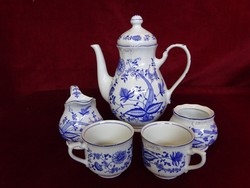 Mks German porcelain tea set, cobalt blue, onion pattern. He has!