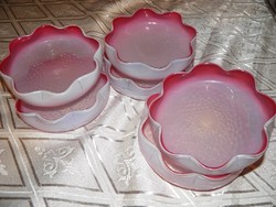 Smoked glass, colored fruit bowls 6 pcs