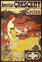 American Crescent Cycles kerékpár/bicikli hirdetés. Szecessziós vintage/antik reklám plakát reprint