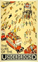 Londoni metró/földalatti közlekedési plakát, Alfred Leete 1927. Vintage/antik plakát reprint