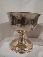 Cup - silver-plated - 30 dkg - base inlaid with gold 10 x 9 cm - English - velvet cover