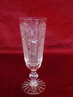 Lead crystal champagne glass, richly polished, handmade, 18 cm high, mouth diameter 6 cm. He has!