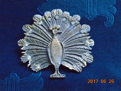 Vintage pávás, köves nagy bronz öv csat 9,5 cm