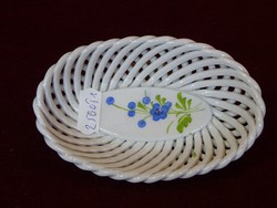 Porcelain jewelry holders with braided edges, hand painted, four different. He has!
