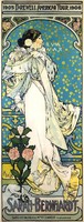 Sarah Bernhardt Theater Poster Camellia Lady Gold Stars Mucha 1905 Art Nouveau Poster Reprint
