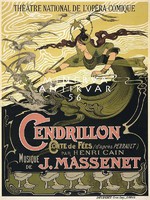 Massenet: cendrillon french operetta performance 1899 paris émile bertrand vintage / antique poster reprint