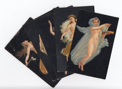 Gyönyörű antik Stengel postatiszta Pompeji művész képeslapok 5 db  