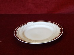 Russian porcelain cake plate, gold border, showcase quality. He has!