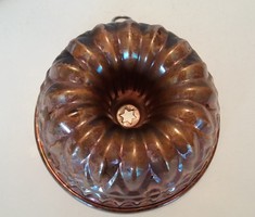 Régi vintage csillagos fém kuglóf kuglófsütő sütőforma 