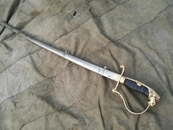 Oroszlánfejes mesterjeles tiszti kard szép állapotban