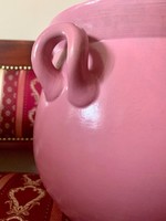 Antik Zsolnay pink rózsaszín hatalmas mázas szilke bödön