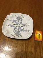 Hollóházi kék virágos kis kínáló tányér tál 