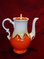 Russian porcelain teapot, hand painted, orange/white tone. He has!