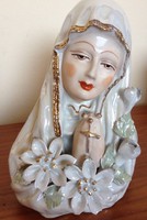 Antik lüszteres Szűz Mária porcelán szobor - Karácsony -GYÖNYÖRŰ élőben!