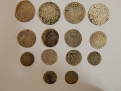 Középkori ezüst pénzek 14 db egyben eladó