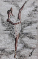 Elegáns balerina pasztell festmény