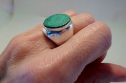 Csodaszép  malachit köves kézműves ezüstgyűrű