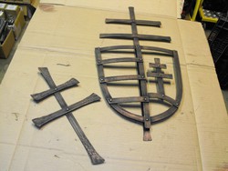 Blacksmith elf steel work wrought iron 70cm unique handmade iron Hungarian coat of arms oven ornament