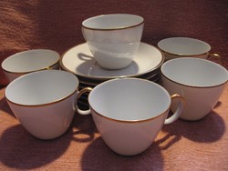 Johann Haviland teás, kávés készlet fehér-arany