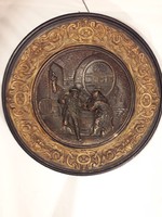 ÓRIÁSI !!! AKCIÓBAN! 44 cm Johann Maresch ( 1821–1914 ) ÓRIÁSI  fali tányér fali dísz jelzett sérült