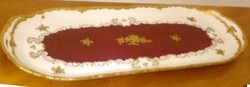 Aranyozott bordó barokk stílusú Reichenbach porcelán kínálótál hosszúkás