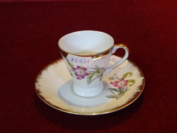 Y.T.K. Quality Japanese porcelain coffee cup + placemat. With richly gilded border. He has!