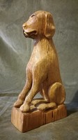 Faragott  fa kutya szobor