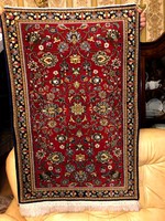 Ghom selyem-gyapjú kézi csomózású perzsa szőnyeg