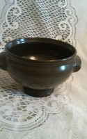 Brown ceramic pot flawless 15 cm high