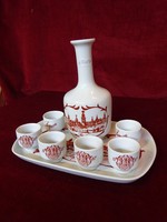 Lowland porcelain brandy set with soprano view and inscription. He has!