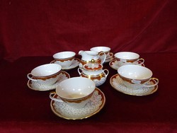Bohemia Czechoslovak porcelain tea set. 6 Personal. With the signature of Zsuzsa Szabó. He has!