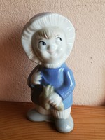Sugarloaf boy with fish :) antique porcelain figure without numbered markings