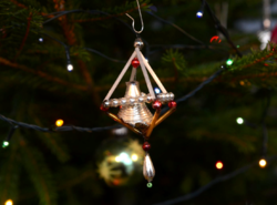 Sérült Gablonz karácsonyfadísz fűzött gyöngy karácsonyfa dísz Gablonzer Jablonec Gablonc Gablonci
