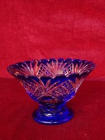 Lead crystal German hand polished blue table centerpiece. Height 10 cm. He has!