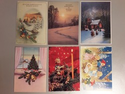 Most megéri! Régi karácsonyi képeslap 6 darab együtt kreatív díszítés