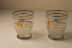 2 db Art Deco fújt üveg vizes pohár