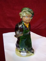 Szécsi ceramic sculpture, shoemaker boy. 13.5 cm high. He has!