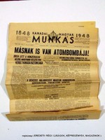 1948 október 7  /  Kanadai Magyar Munkás  /  Régi ÚJSÁGOK KÉPREGÉNYEK MAGAZINOK Szs.:  12476