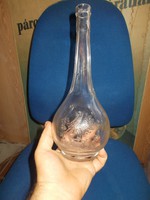 antik braun likörös üveg palack