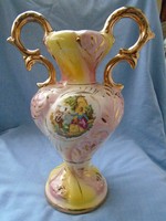 Nápolyi minőségi porcelán barokk jelenetekkel és dúsan aranyozva