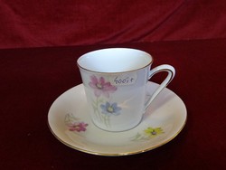 Winterling bavaria german porcelain coffee cup + placemat. With blue / pink / yellow flowers. He has!