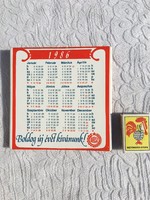 Áfész Retro naptár csempe - 1986 - konyhai relikvia