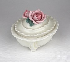 0Z055 Régi dupla rózsás ENS porcelán bonbonier