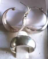 Fülbevaló + gyűrű -ezüst -3 db EGYÜTT-925-ös