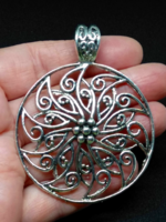 Tibetan silver filigree pendant